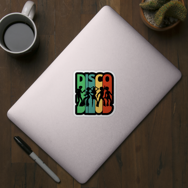 Disco dancing Silhouette, retro design. by MadebyTigger